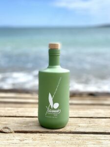 bouteille vert celadon huile d'olive première pression à froid gastronomique